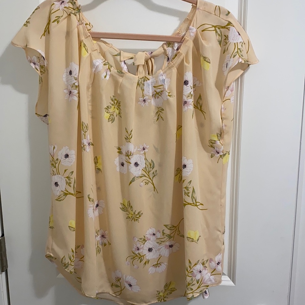 LC by Lauren Conrad Floral Short Sleeve Blouse